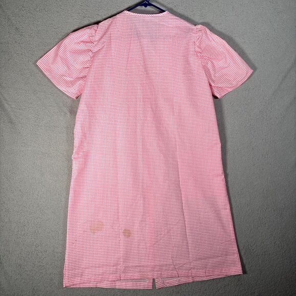 NWT Dreamcrest Night Gown Women’s Size L‎ Coral Gingham Plaid Pearl Snap Muumuu - Picture 9 of 12